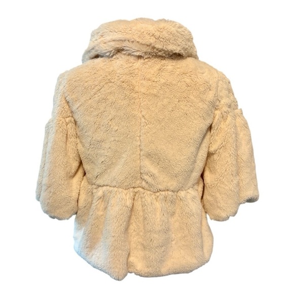 Vintage Y2K Cream Faux Fur Lined Jacket Cropped length by Forever size Small - Picture 10 of 14
